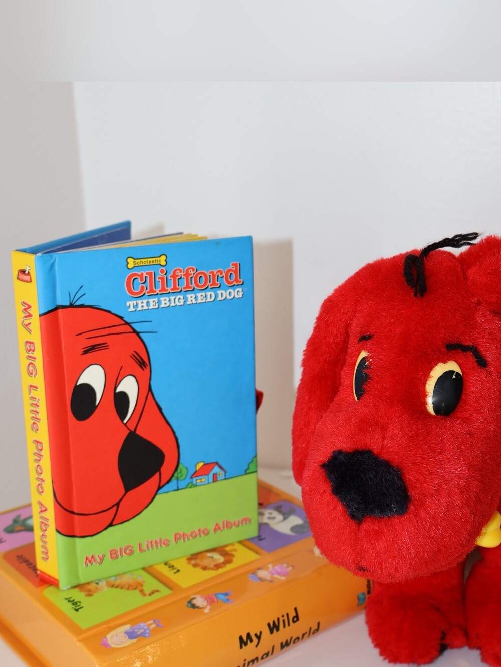 Y2K 2000 Scholastic Clifford the Big Red Dog Plush & Photo Album Bundle
